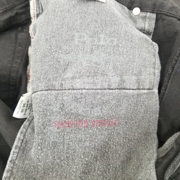 Polo Ralph Lauren Hampton Straight Mens Denim Dark Wash Black Jeans 36 x 30 - Picture 6 of 6